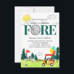 Budget Turning FORE Golf Par-tee 4th Birthday Note Card<br><div class="desc">Cute Watercolor Turning FORE Golf Boy Golfing Par-tee 4th Birthday Invitation</div>
