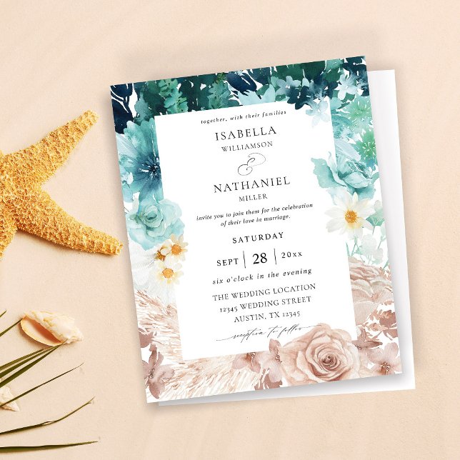 Budget Turquoise & Blush Pink Floral Wedding 2 (Creator Uploaded)