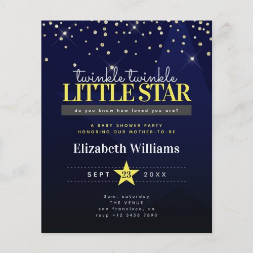 Budget Twinkle Little Star Baby Shower Invitation Flyer