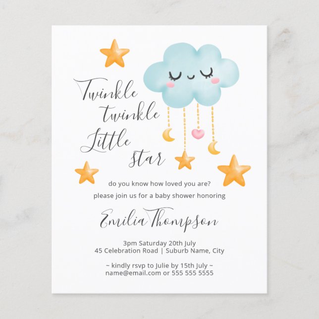 Budget Twinkle Twinkle Little Star Baby Shower (Front)