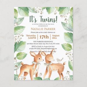 Budget Twins Forest Woodland Floral Baby Shower
