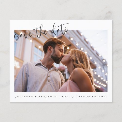 Budget Two 2 Photo Minimalist Script Save The Date