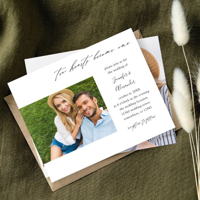 Budget Two Hearts Two Photo Calligraphy Wedding (Creator Uploaded)