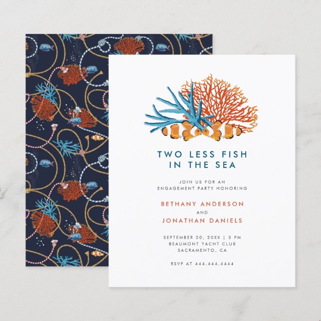 Budget Two Less Fish In The Sea Engagement Party (Front/Back)