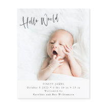 Budget Two Photo Hello Vertical Birth Announcement