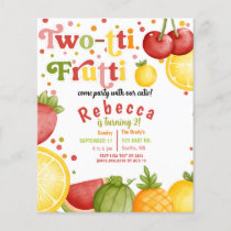 Budget Two-tti Frutti Second Birthday Party Invite