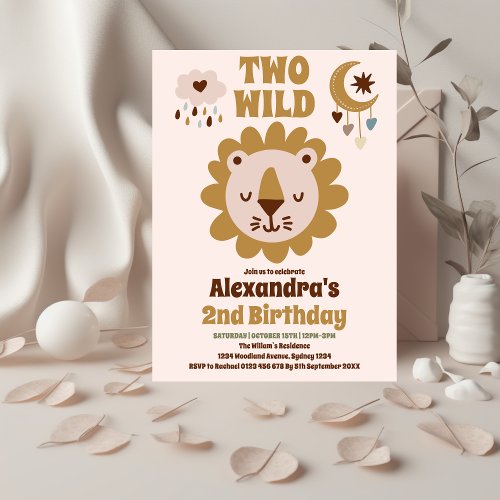 Budget Two Wild 2nd Birthday Boho Lion Face