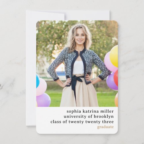 Budget Typography 2 Photo Graduation Announcement