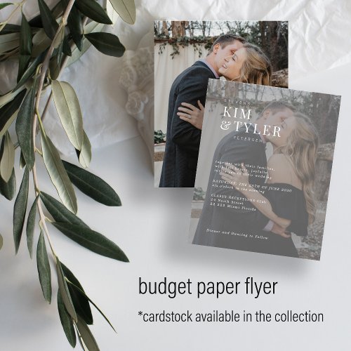 Budget typography photo overlay wedding invitation flyer