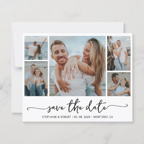 Budget Typography Photo Wedding Save The Date