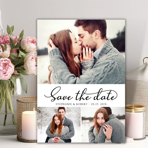 Budget Typography Photo Wedding Save The Date Card