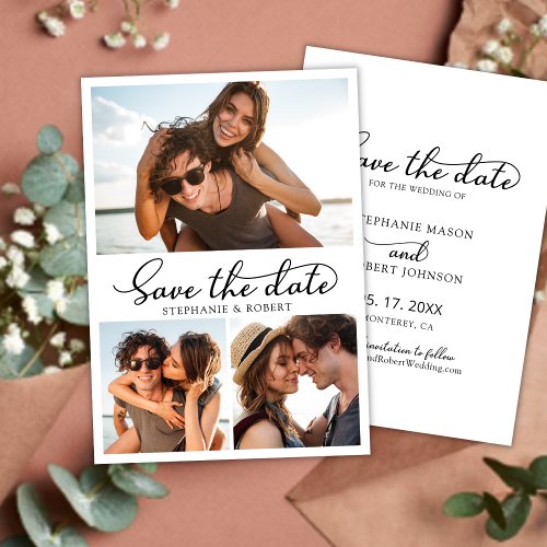 Budget Typography Photo Wedding Save The Date Card