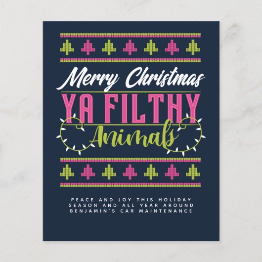 Budget Ugly Sweater Christmas Invite Annual Letter (Front)