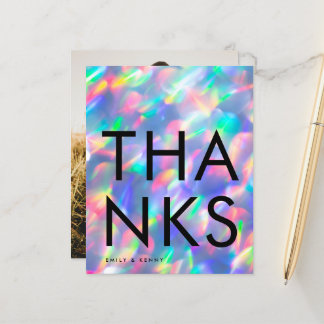 Budget Ultra Modern Iridescent Monogram Thank You