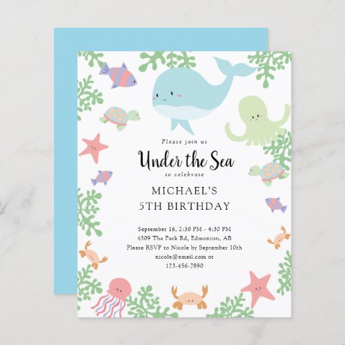 Budget Under the Sea Birthday Cute Pastel Ocean 