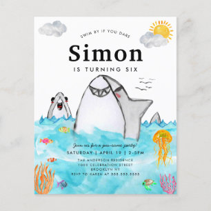 Budget Under the Sea Swimming Shark Ocean Birthday