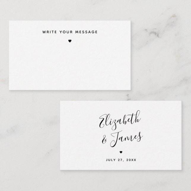 BUDGET Unique Non Traditional Fun Guest Book Idea Note Card (Front/Back)