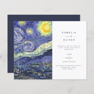 BUDGET Van Gough Starry Night Wedding Invite QR