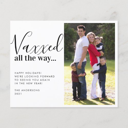 Budget Vaxxed All the Way 2021 Holiday Photo Card