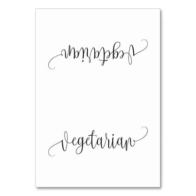 Budget Vegetarian Table Tent card (Front)