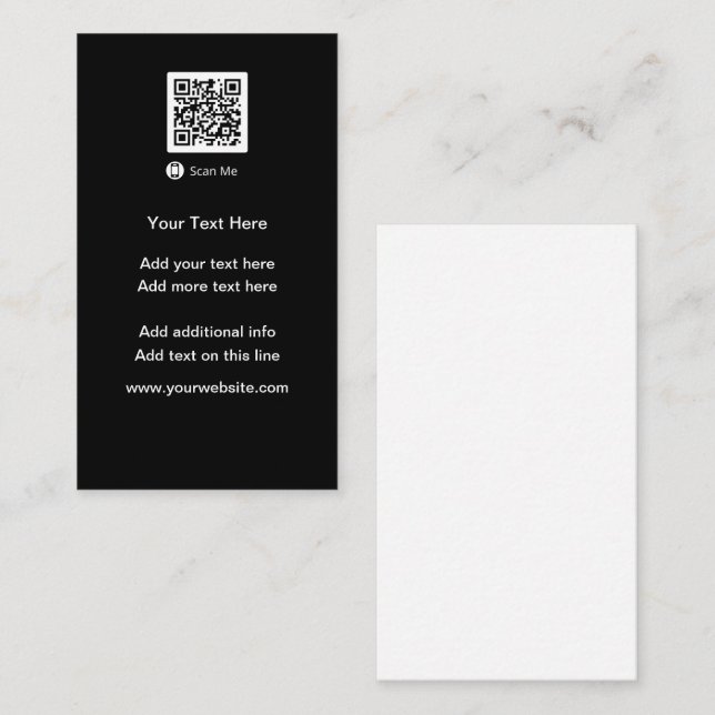 Budget Vertical QR Code Business Cards (Front/Back)