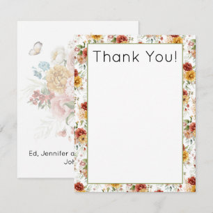Budget, Vibrant Garden Baby Shower Thank You Note Card