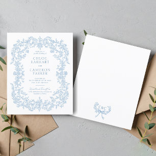 BUDGET Victorian Blue Baroque Line Art Wedding