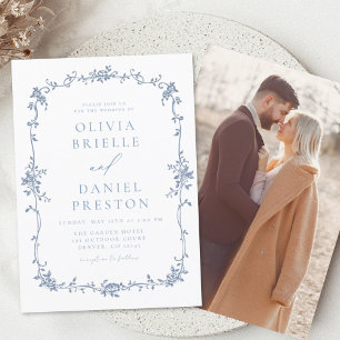 Budget Victorian Vintage French Photo Blue Wedding
