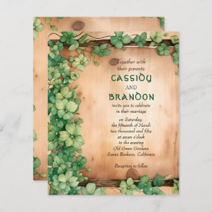 BUDGET Vine St Patrick's Day QR wedding invitation