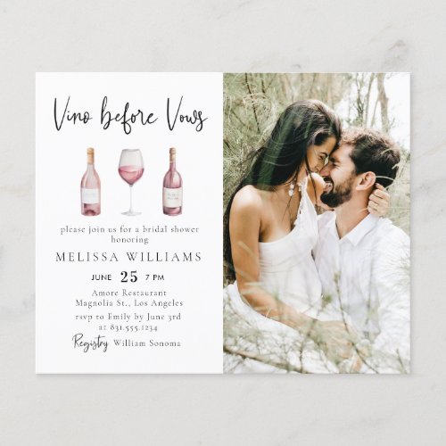 Budget Vino Before Vows Photo Bridal Shower  Flyer