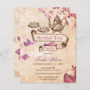Budget Vintage Bridal Tea Bridal Shower Invitation