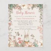 Budget Vintage Bunny Girl Baby Shower Invite (Front)