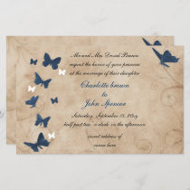 Budget Vintage Butterfly Wedding Invitations