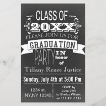 Budget Vintage Chalk Graduation party Invitation