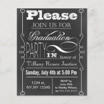 Budget Vintage Chalk Graduation party Invitation