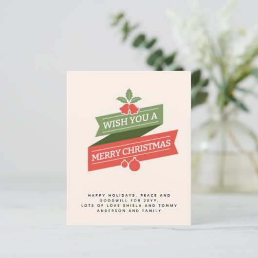 Budget Vintage Christmas Invite Letter (Standing Front)