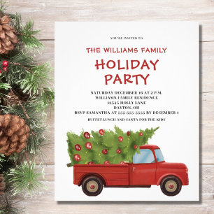 Budget Vintage Christmas Red Truck Invitation Flyer