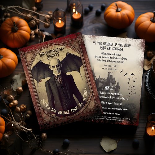 Budget Vintage Dracula Halloween Invitation Postcard