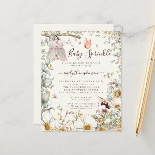 Budget Vintage Dress Girl Baby Sprinkle Invitation