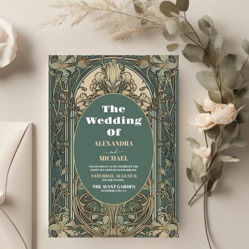 Budget Vintage Floral Art Nouveau Wedding