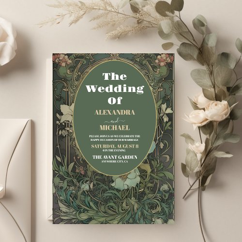 Budget Vintage Floral Art Nouveau Wedding