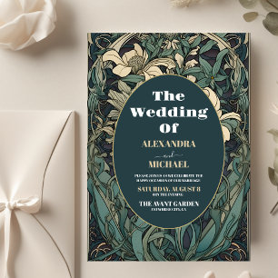 Budget Vintage Floral Art Nouveau Wedding Flyer