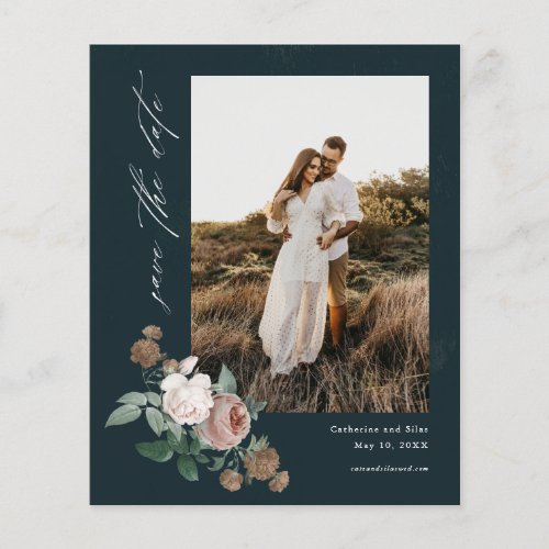 Budget Vintage Floral Photo Wedding Save the Date