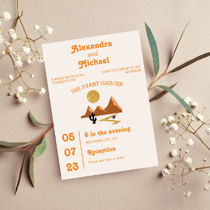 Budget Vintage Mid Century Desert Wedding