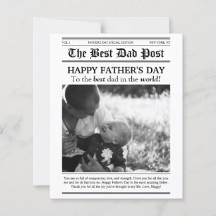 Budget Vintage Newspaper Style Father’s Day Card