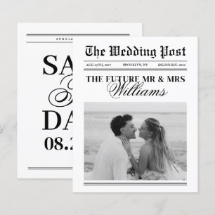 Budget Vintage Newspaper Wedding Save The Date