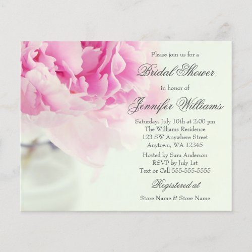 Budget Vintage Pink Peony Mason Jar Bridal Shower