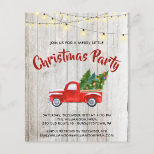 Budget Vintage Red Truck Rustic Christmas Party Flyer