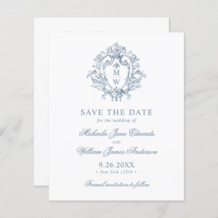 Budget Vintage Regency Crest Wedding Save The Date