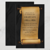 Budget Vintage Scroll Graduation party Invitation